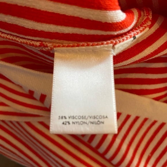 Ann Taylor red & white striped sweater with belt L - Picture 4 of 8
